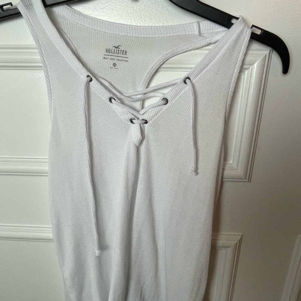 Hollister white tank top
